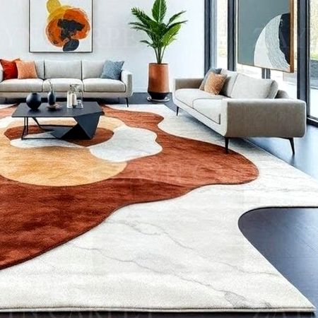 Handcrafted Organic Abstract Brown Ivory Area Rug